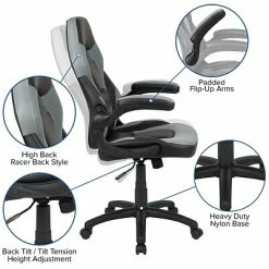 Deals 😀 Office Chairs Flash Furniture X10 Ergonomic Leather Swivel Computer And Desk Chair, Gray/Black (CH-00095-GY-GG) ⌛ -Office Chairs Online store unnamed file 2022