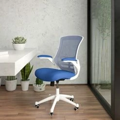 Deals 👏 Office Chairs Flash Furniture Ergonomic Nylon Swivel Computer And Desk Chair, Blue (BL-X-5M-WH-BLUE-GG) 🎉 -Office Chairs Online store unnamed file 2027