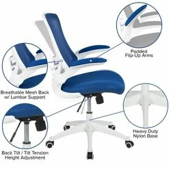 Deals 👏 Office Chairs Flash Furniture Ergonomic Nylon Swivel Computer And Desk Chair, Blue (BL-X-5M-WH-BLUE-GG) 🎉 -Office Chairs Online store unnamed file 2031