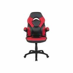 Best Sale 😀 Office Chairs Flash Furniture X10 Ergonomic Leather Swivel Computer And Desk Chair, Black With Red Inserts (CH-00095-RED-GG) ❤️