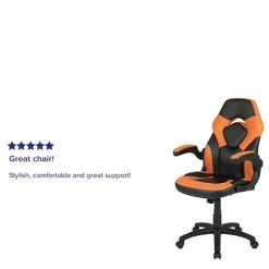 Brand new 🌟 Office Chairs Flash Furniture X10 Ergonomic Leather Swivel Computer And Desk Chair, Black With Orange Inserts (CH-00095-OR-GG) 😉 -Office Chairs Online store unnamed file 2068