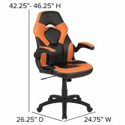 Brand new 🌟 Office Chairs Flash Furniture X10 Ergonomic Leather Swivel Computer And Desk Chair, Black With Orange Inserts (CH-00095-OR-GG) 😉 -Office Chairs Online store unnamed file 2070
