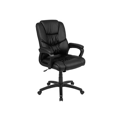 Best Pirce 🧨 Task Chairs Flash Furniture Fundamentals Ergonomic Faux Leather Swivel Computer And Desk Chair, Black (CX-1179H-BK-GG) 💯 4 Best Pirce 🧨 Task Chairs Flash Furniture Fundamentals Ergonomic Faux Leather Swivel Computer And Desk Chair, Black (CX-1179H-BK-GG) 💯 - Image 2