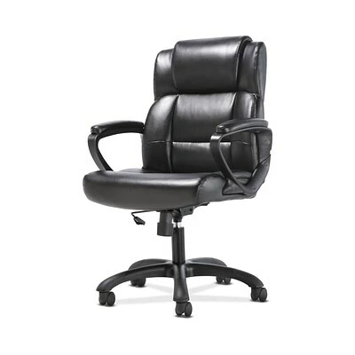 Brand new 🧨 Executive/Managerial Chairs Sadie Mid-Back Executive Chair, Fixed Padded Arms, Black Leather (BSXVST305) ❤️ 4 Brand new 🧨 Executive/Managerial Chairs Sadie Mid-Back Executive Chair, Fixed Padded Arms, Black Leather (BSXVST305) ❤️ - Image 2