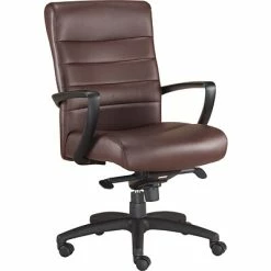 Flash Sale 😍 Office Chairs Raynor Manchester Mid-Back Executive Chair, Leather, Brown, Seat: 20"W X 20"D, Back: 23 1/2"W X 19 1/2" - 22"H 🤩