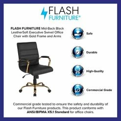 Deals 🎁 Office Chairs Flash Furniture Ergonomic Faux Leather Swivel Executive Chair, Black (GO-2286M-BK-GLD-GG) 🎁 -Office Chairs Online store unnamed file 2336