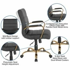 Deals 🎁 Office Chairs Flash Furniture Ergonomic Faux Leather Swivel Executive Chair, Black (GO-2286M-BK-GLD-GG) 🎁 -Office Chairs Online store unnamed file 2338