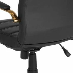 Deals 🎁 Office Chairs Flash Furniture Ergonomic Faux Leather Swivel Executive Chair, Black (GO-2286M-BK-GLD-GG) 🎁 -Office Chairs Online store unnamed file 2341