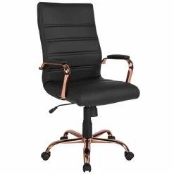 Best reviews of ⭐ Office Chairs Flash Furniture Ergonomic Faux Leather Swivel Executive Chair, Black (GO-2286H-BK-RSGLD-GG) 😀