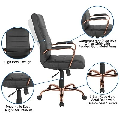 Best reviews of ⭐ Office Chairs Flash Furniture Ergonomic Faux Leather Swivel Executive Chair, Black (GO-2286H-BK-RSGLD-GG) 😀 8 Best reviews of ⭐ Office Chairs Flash Furniture Ergonomic Faux Leather Swivel Executive Chair, Black (GO-2286H-BK-RSGLD-GG) 😀 - Image 6