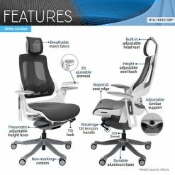 Budget 👍 Office Chairs Techni Mobili Lux Ergonomic Mesh Swivel Executive Chair, Gray/Black (RTA-1818C-GRY) ✔️ -Office Chairs Online store unnamed file 2358