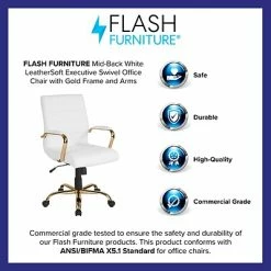 Coupon ❤️ Office Chairs Flash Furniture Ergonomic Metal Swivel Executive Chair, White/Gold Frame (GO2286MWHGLD) ❤️ -Office Chairs Online store unnamed file 2367