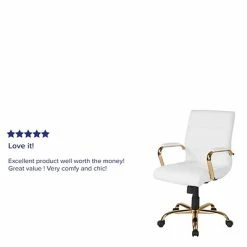 Coupon ❤️ Office Chairs Flash Furniture Ergonomic Metal Swivel Executive Chair, White/Gold Frame (GO2286MWHGLD) ❤️ -Office Chairs Online store unnamed file 2368