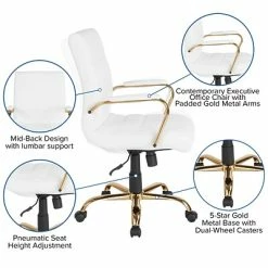 Coupon ❤️ Office Chairs Flash Furniture Ergonomic Metal Swivel Executive Chair, White/Gold Frame (GO2286MWHGLD) ❤️ -Office Chairs Online store unnamed file 2369