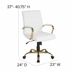 Coupon ❤️ Office Chairs Flash Furniture Ergonomic Metal Swivel Executive Chair, White/Gold Frame (GO2286MWHGLD) ❤️ -Office Chairs Online store unnamed file 2370