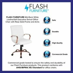 Budget 💯 Office Chairs Flash Furniture Ergonomic Faux Leather Swivel Executive Chair, White (GO-2286M-WH-RSGLD-GG) 🛒 -Office Chairs Online store unnamed file 2388