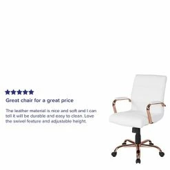 Budget 💯 Office Chairs Flash Furniture Ergonomic Faux Leather Swivel Executive Chair, White (GO-2286M-WH-RSGLD-GG) 🛒 -Office Chairs Online store unnamed file 2389