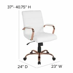 Budget 💯 Office Chairs Flash Furniture Ergonomic Faux Leather Swivel Executive Chair, White (GO-2286M-WH-RSGLD-GG) 🛒 -Office Chairs Online store unnamed file 2391