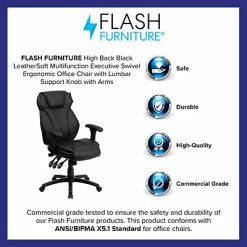 Cheapest 👏 Executive/Managerial Chairs Flash Furniture Faux Leather/LeatherSoft Executive Chair, Black (BT-9835H-GG) 🥰 -Office Chairs Online store unnamed file 2398