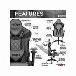 Coupon ⭐ Office Chairs Techni Sport GamerXL Series Synthetic Computer Chair, Gray (RTA-TSXL3-GRY) 👏 -Office Chairs Online store unnamed file 2412