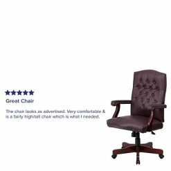 Outlet 😀 Executive/Managerial Chairs Flash Furniture Martha Washington High Back Leather Executive Swivel Chairs (801LLF19BYLEA) 🧨 -Office Chairs Online store unnamed file 2417