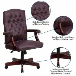 Outlet 😀 Executive/Managerial Chairs Flash Furniture Martha Washington High Back Leather Executive Swivel Chairs (801LLF19BYLEA) 🧨 -Office Chairs Online store unnamed file 2418