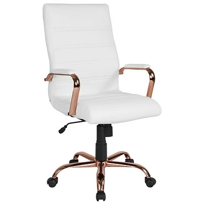 Cheapest ๐ Office Chairs Flash Furniture Ergonomic Faux Leather Swivel Executive Chair, White (GO-2286H-WH-RSGLD-GG) โ 3 Cheapest ๐ Office Chairs Flash Furniture Ergonomic Faux Leather Swivel Executive Chair, White (GO-2286H-WH-RSGLD-GG) โ