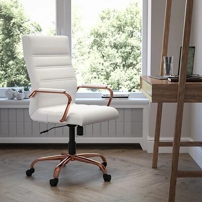 Cheapest ๐ Office Chairs Flash Furniture Ergonomic Faux Leather Swivel Executive Chair, White (GO-2286H-WH-RSGLD-GG) โ 4 Cheapest ๐ Office Chairs Flash Furniture Ergonomic Faux Leather Swivel Executive Chair, White (GO-2286H-WH-RSGLD-GG) โ - Image 2