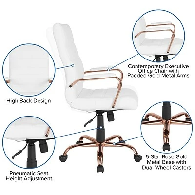 Cheapest ๐ Office Chairs Flash Furniture Ergonomic Faux Leather Swivel Executive Chair, White (GO-2286H-WH-RSGLD-GG) โ 8 Cheapest ๐ Office Chairs Flash Furniture Ergonomic Faux Leather Swivel Executive Chair, White (GO-2286H-WH-RSGLD-GG) โ - Image 6