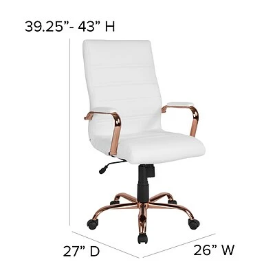 Cheapest ๐ Office Chairs Flash Furniture Ergonomic Faux Leather Swivel Executive Chair, White (GO-2286H-WH-RSGLD-GG) โ 9 Cheapest ๐ Office Chairs Flash Furniture Ergonomic Faux Leather Swivel Executive Chair, White (GO-2286H-WH-RSGLD-GG) โ - Image 7