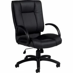 Flash Sale 🤩 Global Executive/Managerial Chairs Offices To Go® Luxhide® Exec High-Back Chair, Bonded Leather, Black, Seat: 21"x18", Back: 21"x25" 🎁