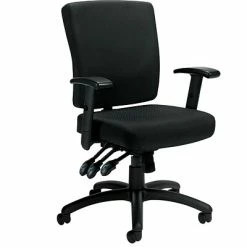 Brand new 🔥 Global Task Chairs Offices To Go Fabric Multifunction Chair, Black, Adjustable Arms (OTG11950) 🧨