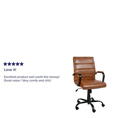 Wholesale ๐ Office Chairs Flash Furniture Ergonomic LeatherSoft Swivel Mid-Back Executive Office Chair, Brown (GO2286MBRBK) โ 7 Wholesale ๐ Office Chairs Flash Furniture Ergonomic LeatherSoft Swivel Mid-Back Executive Office Chair, Brown (GO2286MBRBK) โ - Image 5