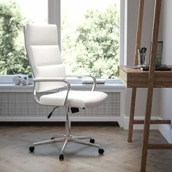 Brand new 🔔 Office Chairs Flash Furniture LeatherSoft Swivel High Back Panel Executive Office Chair, White (BT20595H2WH) 🛒 -Office Chairs Online store unnamed file 260