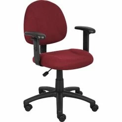 Best reviews of 👍 Task Chairs Boss Perfect Posture Deluxe Office Task Chair With Adjustable Arms, Burgundy (B316-BY) 🥰