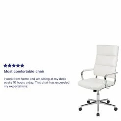 Brand new 🔔 Office Chairs Flash Furniture LeatherSoft Swivel High Back Panel Executive Office Chair, White (BT20595H2WH) 🛒 -Office Chairs Online store unnamed file 263