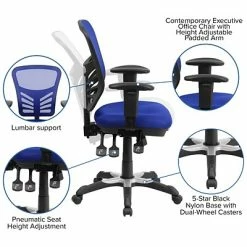 Promo 👏 Executive/Managerial Chairs Flash Furniture Mesh Executive Chair, Blue (HL0001BL) 😉 -Office Chairs Online store unnamed file 2641