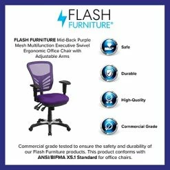 Best deal 🎁 Executive/Managerial Chairs Flash Furniture Mesh Executive Chair, Purple (HL0001PUR) 🌟 -Office Chairs Online store unnamed file 2648