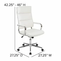 Brand new 🔔 Office Chairs Flash Furniture LeatherSoft Swivel High Back Panel Executive Office Chair, White (BT20595H2WH) 🛒 -Office Chairs Online store unnamed file 265