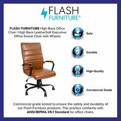 Cheapest 🛒 Executive/Managerial Chairs Flash Furniture Ergonomic LeatherSoft Swivel Executive High Back Chair, Brown (GO2286HBRBK) 🌟 -Office Chairs Online store unnamed file 2666