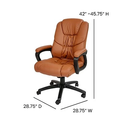 Cheap โค๏ธ Executive/Managerial Chairs Flash Furniture Flash Fundamentals Ergonomic LeatherSoft Swivel Big & Tall Chair, Brown (CX1179HBR) ๐ 7 Cheap โค๏ธ Executive/Managerial Chairs Flash Furniture Flash Fundamentals Ergonomic LeatherSoft Swivel Big & Tall Chair, Brown (CX1179HBR) ๐ - Image 5