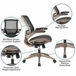 Best Sale 🧨 Executive/Managerial Chairs Flash Furniture Ergonomic Mesh Swivel Executive Mid-Back Chair, Black (BL8801X) ⭐ -Office Chairs Online store unnamed file 2705