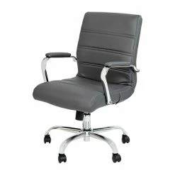 Wholesale 🌟 Executive/Managerial Chairs Flash Furniture Ergonomic LeatherSoft Swivel Executive Mid-Back Chair, Gray (GO2286MGR) ❤️