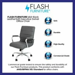 Wholesale 🌟 Executive/Managerial Chairs Flash Furniture Ergonomic LeatherSoft Swivel Executive Mid-Back Chair, Gray (GO2286MGR) ❤️ -Office Chairs Online store unnamed file 2712