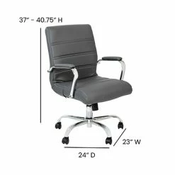Wholesale 🌟 Executive/Managerial Chairs Flash Furniture Ergonomic LeatherSoft Swivel Executive Mid-Back Chair, Gray (GO2286MGR) ❤️ -Office Chairs Online store unnamed file 2715
