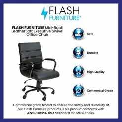 Best Sale 🔥 Executive/Managerial Chairs Flash Furniture Ergonomic LeatherSoft Swivel Executive Mid-Back Chair, Black (GO2286MBKBK) ⭐ -Office Chairs Online store unnamed file 2740