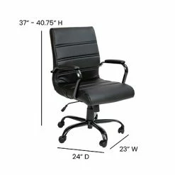 Best Sale 🔥 Executive/Managerial Chairs Flash Furniture Ergonomic LeatherSoft Swivel Executive Mid-Back Chair, Black (GO2286MBKBK) ⭐ -Office Chairs Online store unnamed file 2743