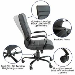 Best deal 👏 Executive/Managerial Chairs Flash Furniture Ergonomic LeatherSoft Swivel Executive High Back Chair, Black (GO2286HBKBK) 🌟 -Office Chairs Online store unnamed file 2751