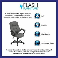 Best deal 🥰 Executive/Managerial Chairs Flash Furniture Plastic Executive Chair, Gray And Titanium (GO725GY) 🎉 -Office Chairs Online store unnamed file 2757