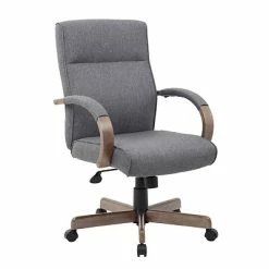 Deals ✨ Executive/Managerial Chairs Boss Modern Executive Chair, Slate Grey W/Driftwood (B696DWSG) 🔔